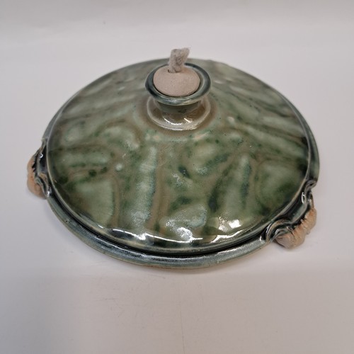 Click to view detail for #250511 Oil Lamp  Green $16.50